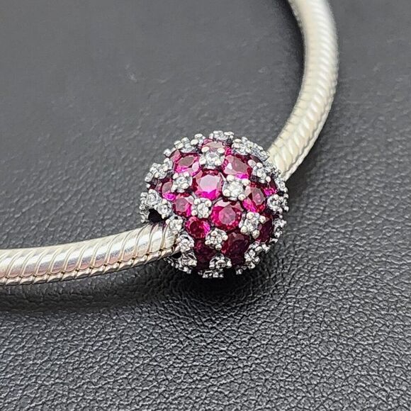 Pandora Pave Round Red Charm - Picture 3 of 4